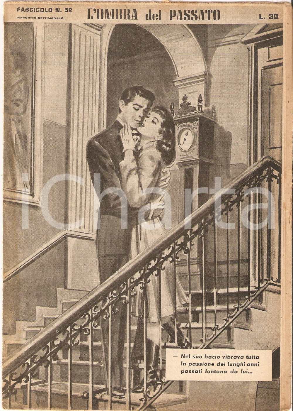 Giornale, rivista storica 1956 OMBRA DEL PASSATO Jean DE VALLORBE Bacio sulla scalinata Fascicolo 52 1