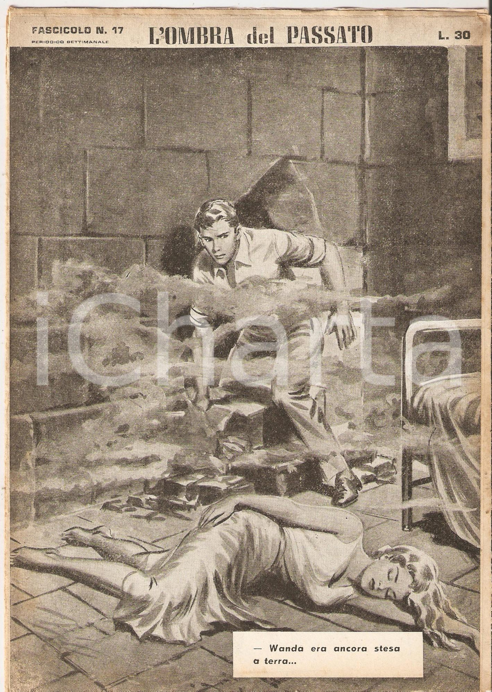 Giornale, rivista storica 1956 OMBRA DEL PASSATO Jean DE VALLORBE Uomo sfonda parete per salvare donna 17 1