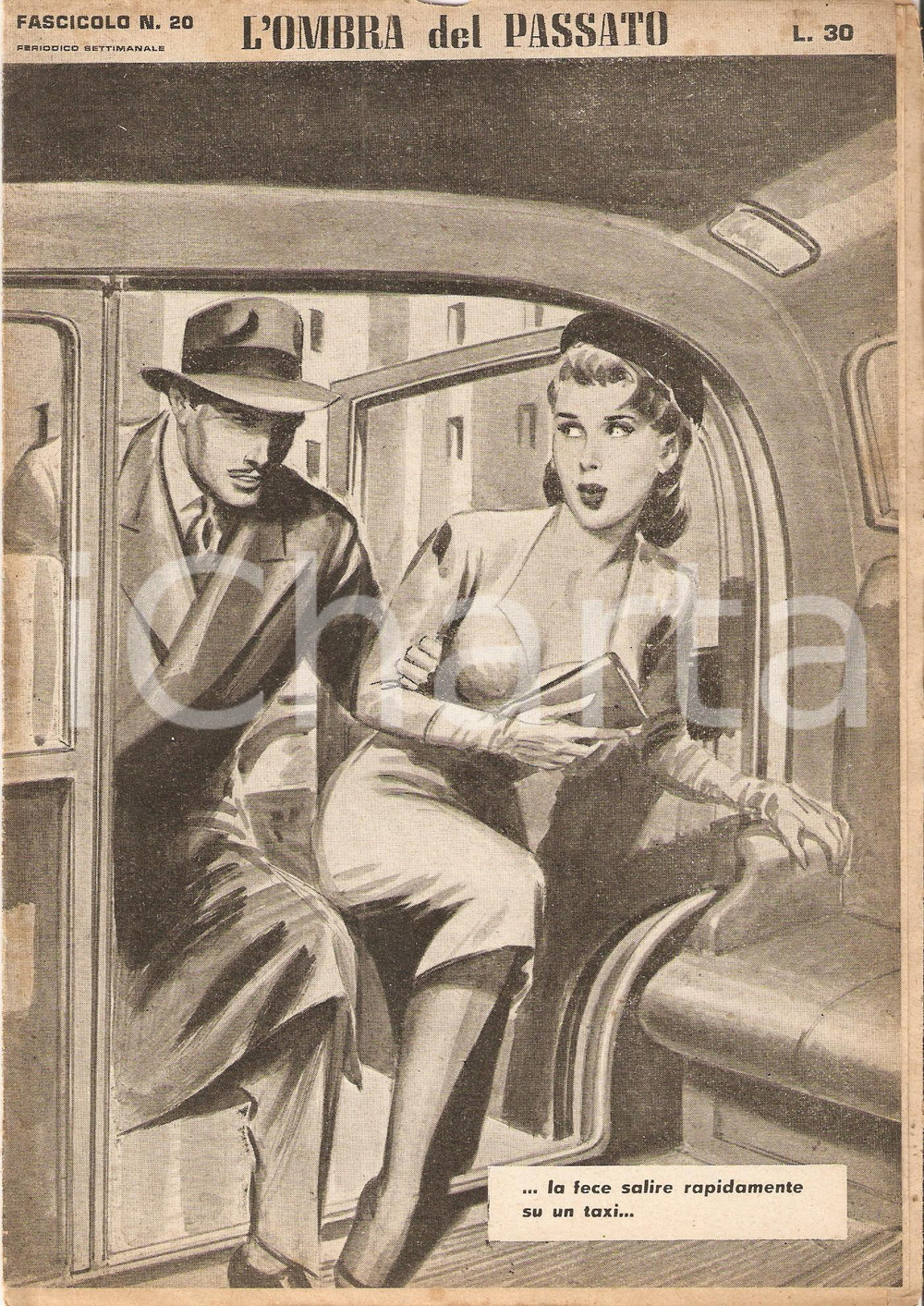 Giornale, rivista storica 1956 OMBRA DEL PASSATO Jean DE VALLORBE Coppia sale su un taxi Fasc. 20 1