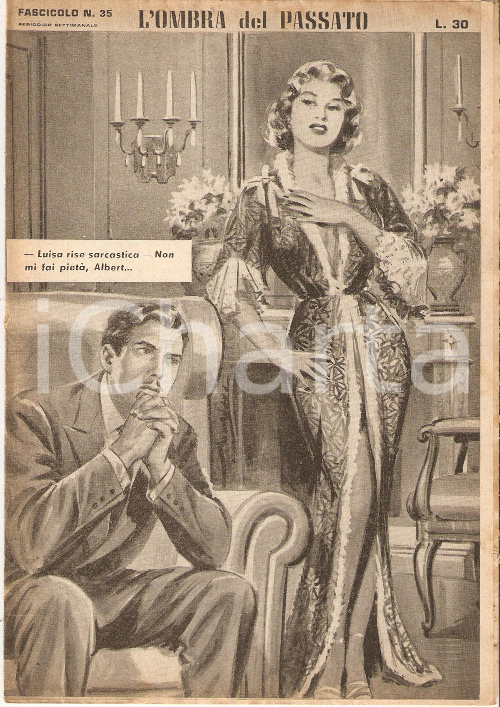 Giornale, rivista storica 1956 OMBRA DEL PASSATO Jean DE VALLORBE Femme fatale in vestaglia Fascicolo 35 1