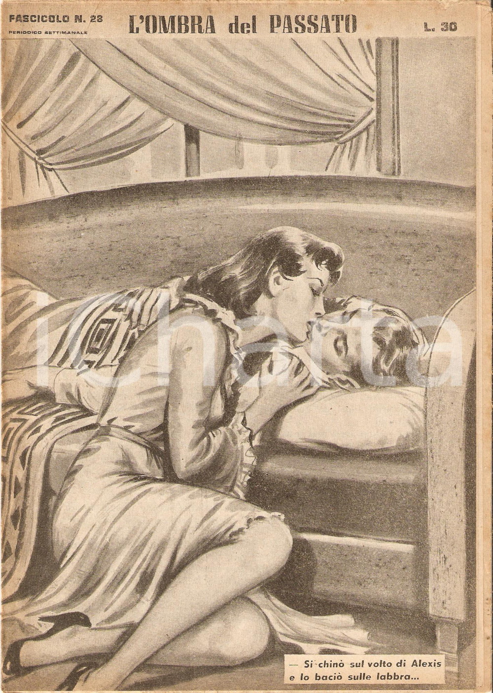 Giornale, rivista storica 1956 OMBRA DEL PASSATO Jean DE VALLORBE Ragazza bacia uomo malato Fasc. 28 1