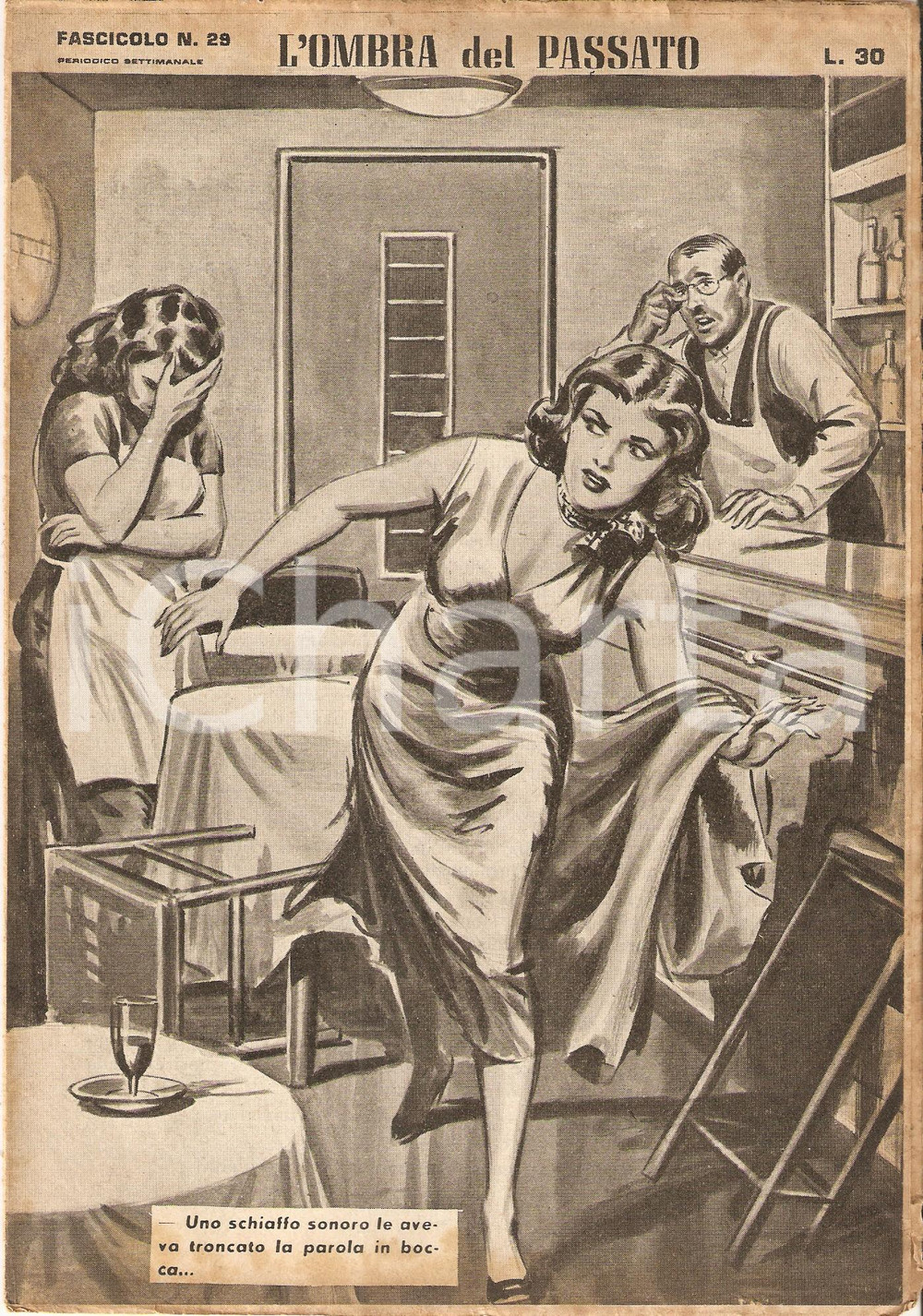 Giornale, rivista storica 1956 OMBRA DEL PASSATO Jean DE VALLORBE Ragazza fugge da un bar Fasc. 29 1
