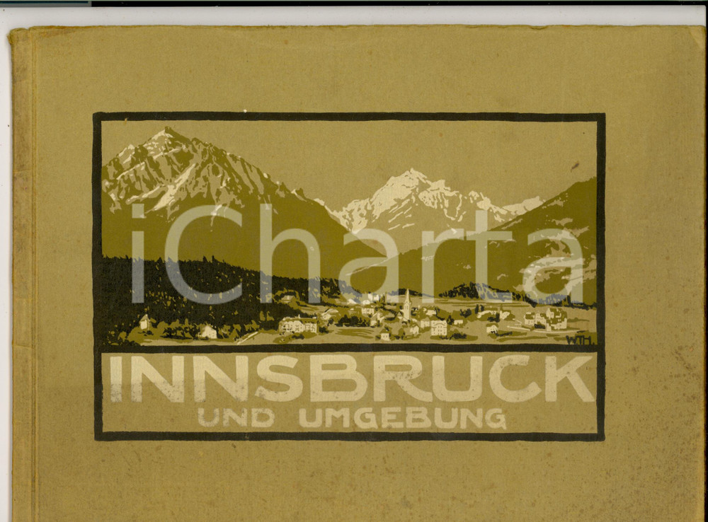 Materiale pubblicitario d’epoca 1920 ca INNSBRUCK und Umgebung  Album 16 vedute ILLUSTRATO TURISMO 1
