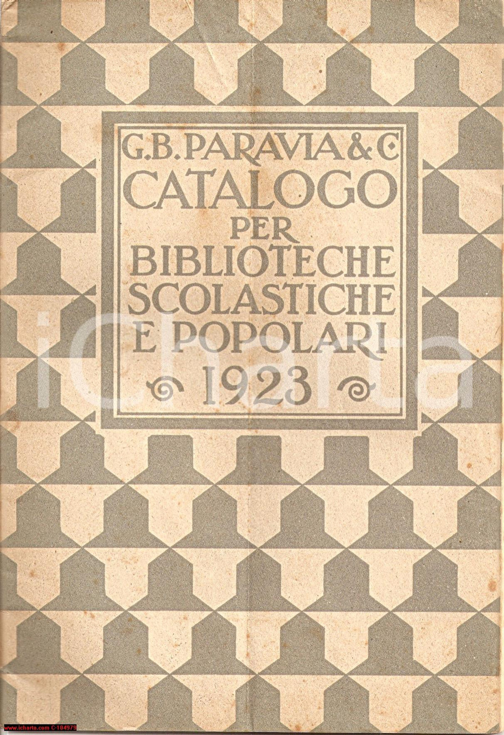 Oggetto da collezione cartaceo 1923 PARAVIA Catalogo biblioteche popolari ILLUSTRATO 1