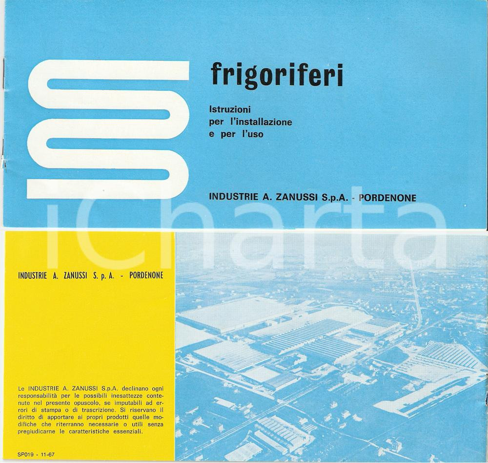Oggetto da collezione cartaceo 1967 PORDENONE Frigoriferi Industrie Antonio ZANUSSI Libretto d istruzioni 1