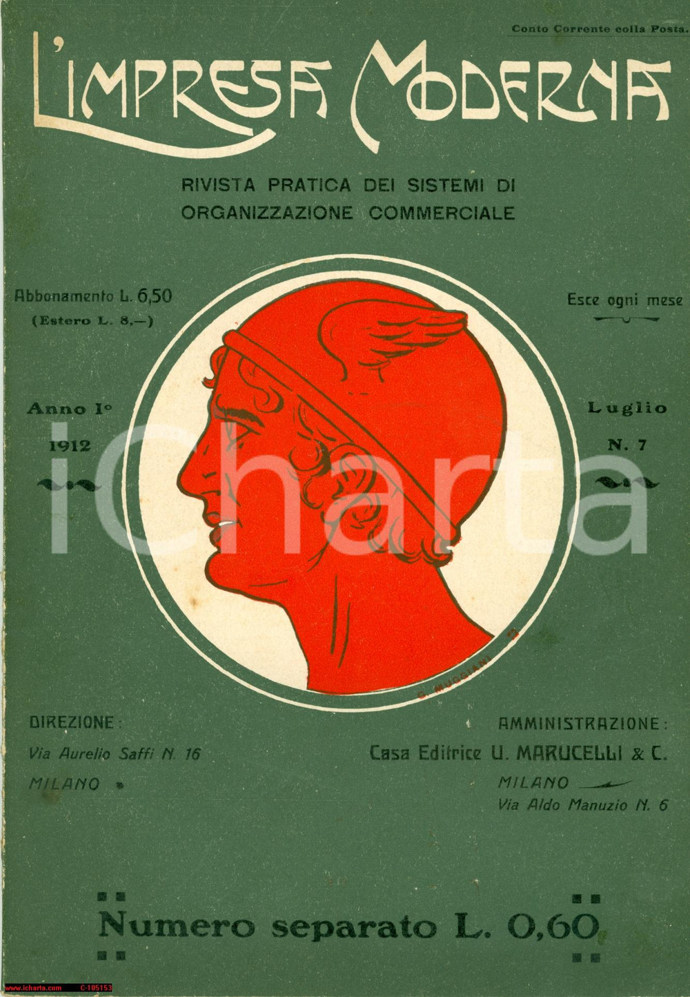 Giornale, rivista storica 1912 MILANO Rivista L IMPRESA MODERNA illustrazioni 1