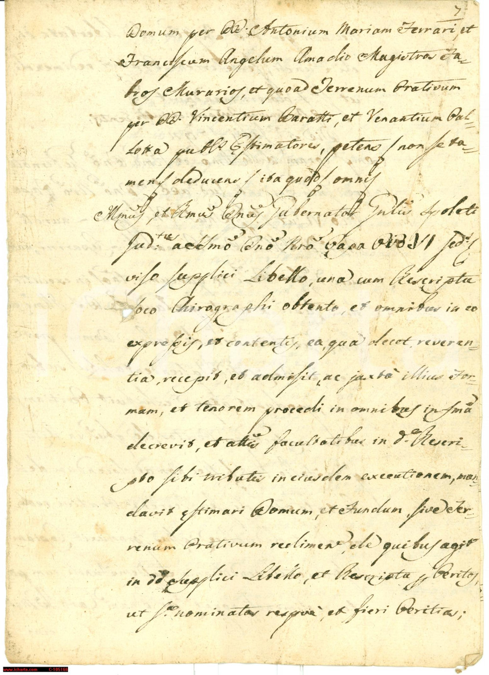 Documento originale, autentico 1770 SPOLETO Perito Vincenzo BARATTI stima casa e prato 1