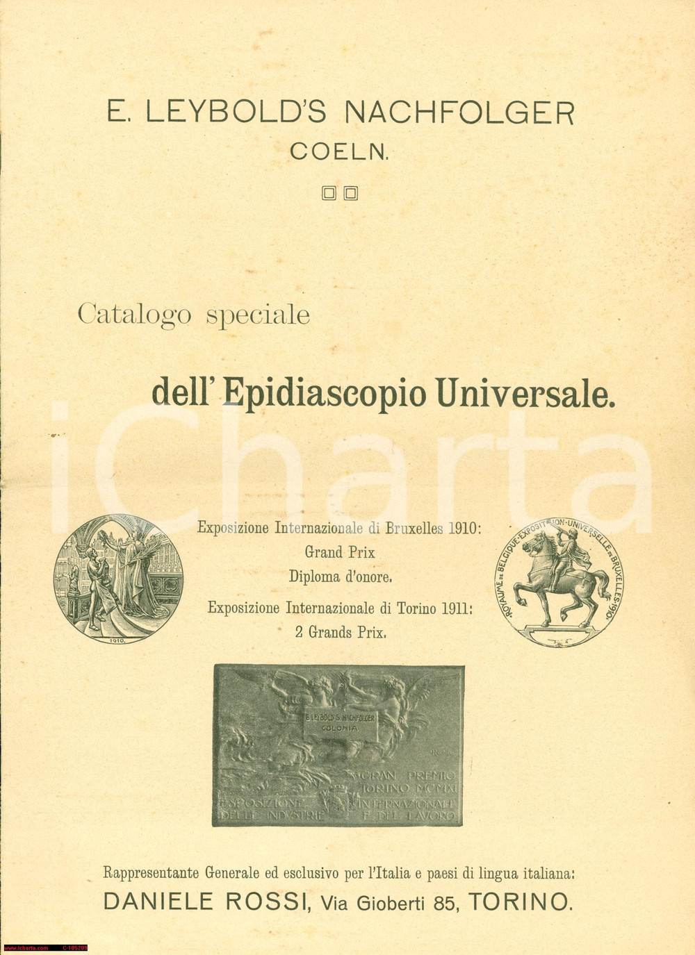 Materiale pubblicitario d’epoca 1920 TORINO Catalogo dell Epidiascopio Universale 1