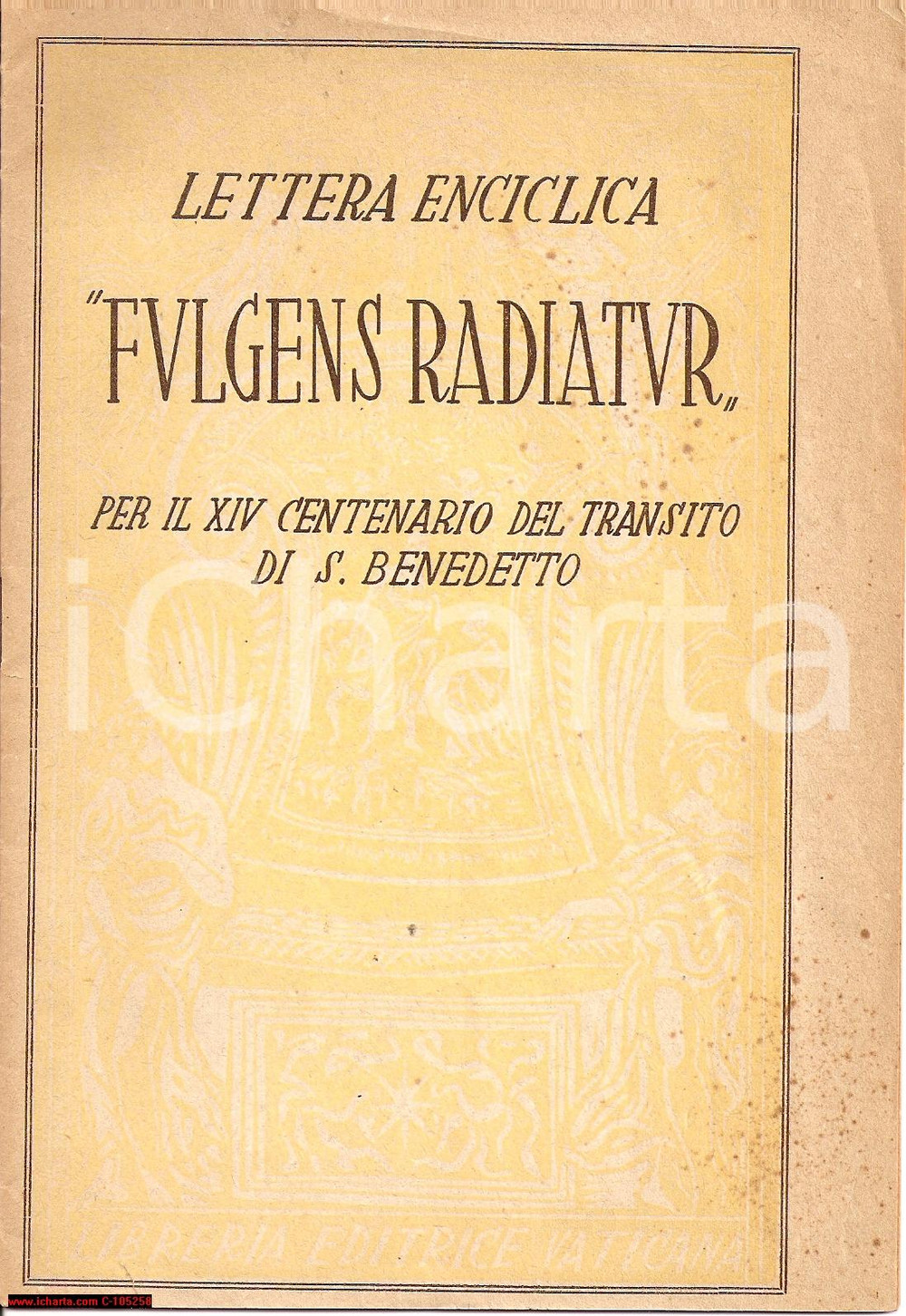 Libro, pubblicazione d epoca 1947 Enciclica Fulgens radiatur PIO XII MONTECASSINO 1