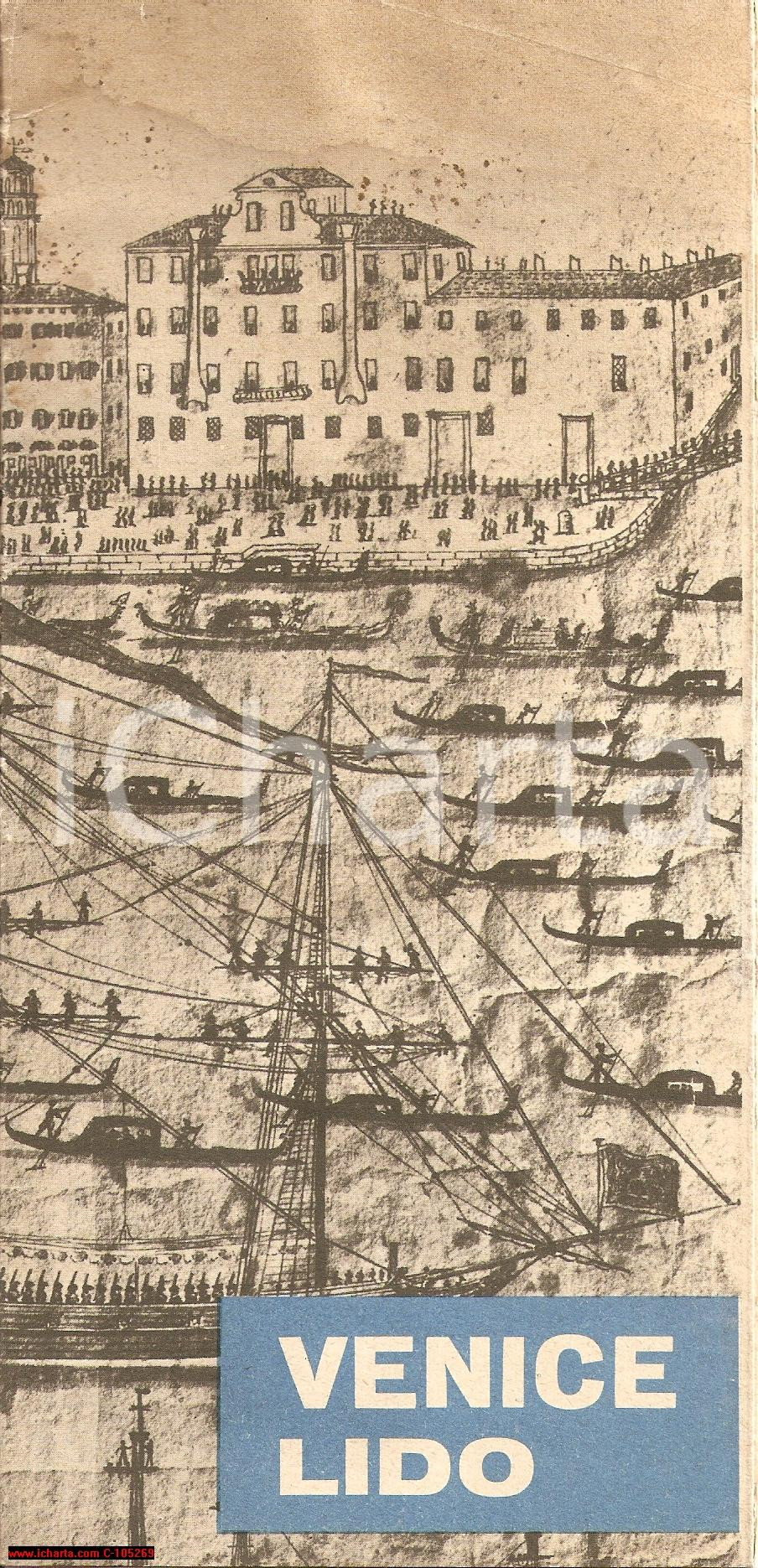 Materiale pubblicitario d’epoca 1956 VENEZIA Turismo in laguna ILLUSTRATO a colori 1