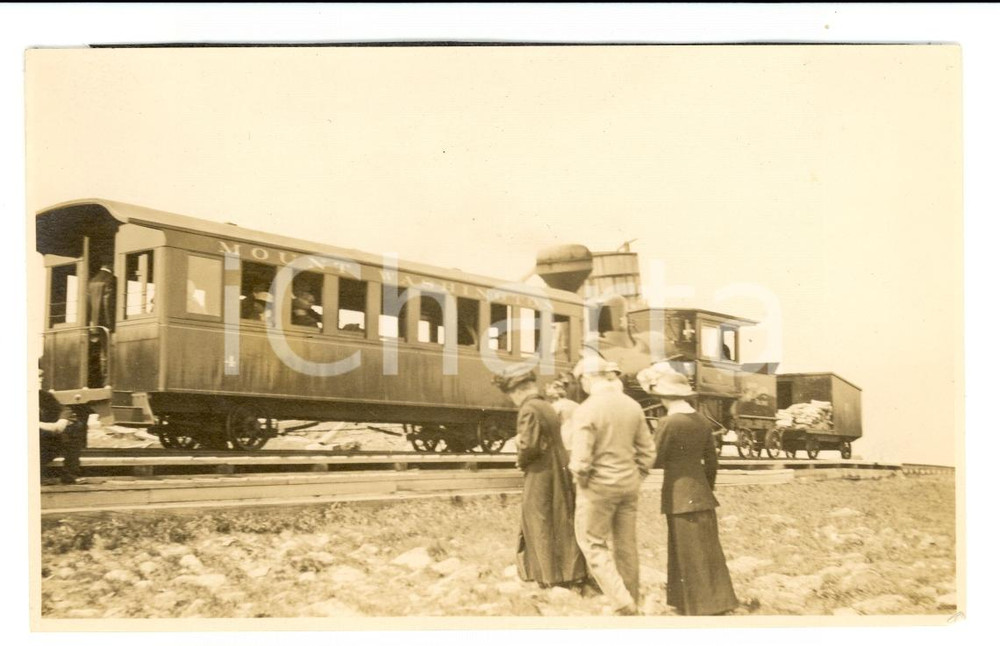 Fotografia d epoca originale 1912 ADAMS USA Train to Mount WASHINGTON First stop  Photo 1