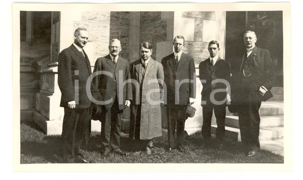 Fotografia d epoca originale 1913 ADAMS MA USA High School Headmasters Photo 1