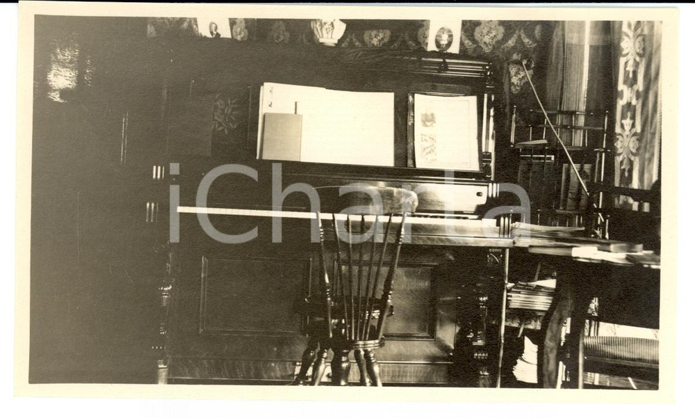Fotografia d epoca originale 1912 ADAMS USA Piano in a sitting room MELROSE STREET 1