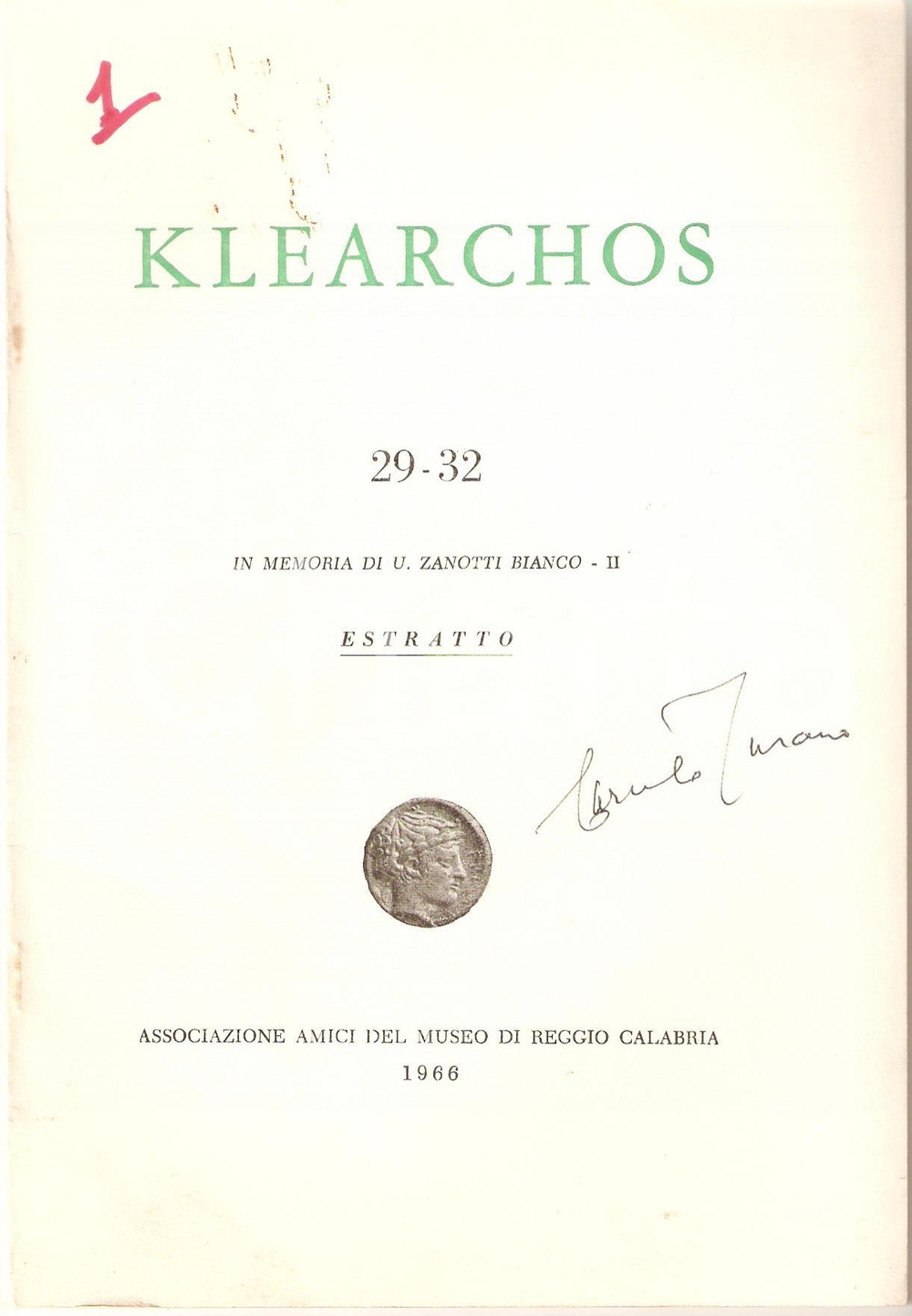 Oggetto da collezione cartaceo 1966 Carmelo TURANO Carta archeologica REGGIO CALABRIA 1