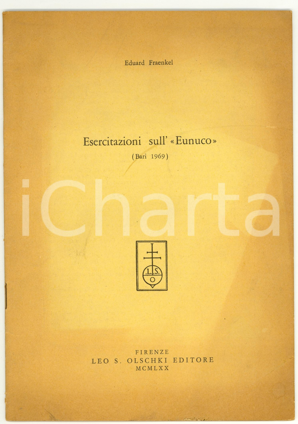 Oggetto da collezione cartaceo 1973 Eduard FRAENKEL Esercitazioni sull Eunuco 1