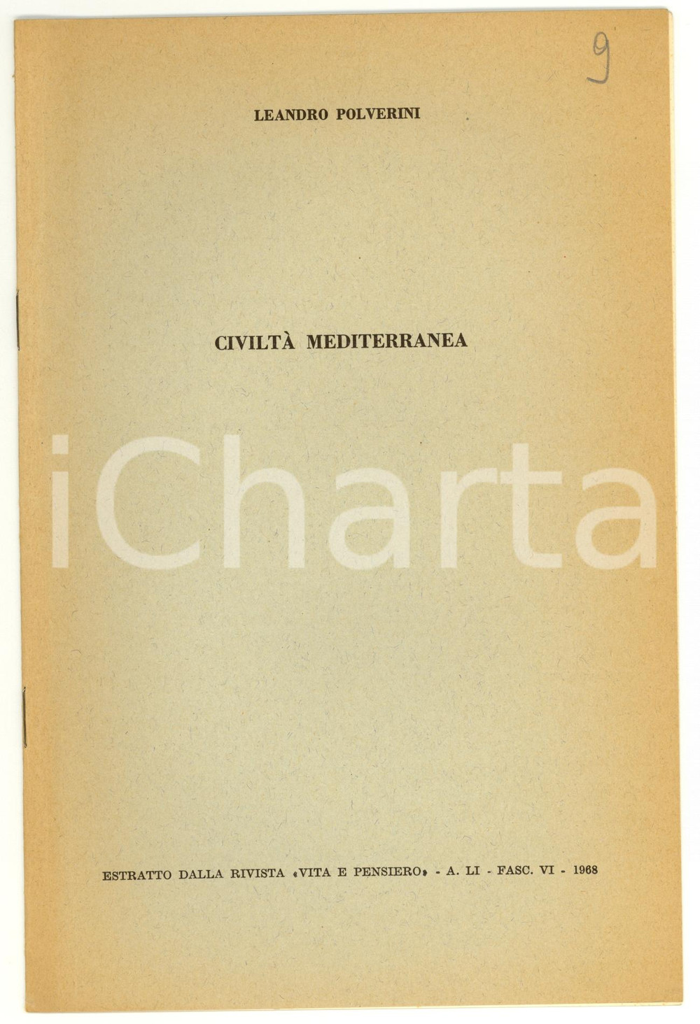 Libro, pubblicazione d epoca 1968 Leandro POLVERINI CiviltÃ  mediterranea 1