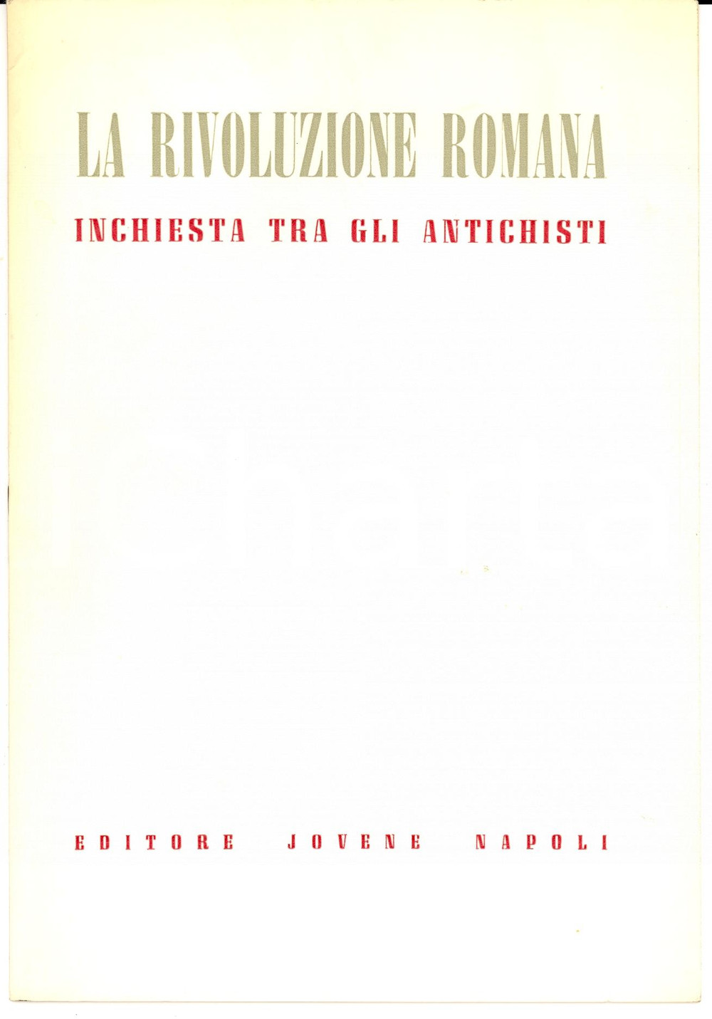 Oggetto da collezione cartaceo 1982 Carlo LANZA Rivoluzione romana Ronald SYME Autogr. 1