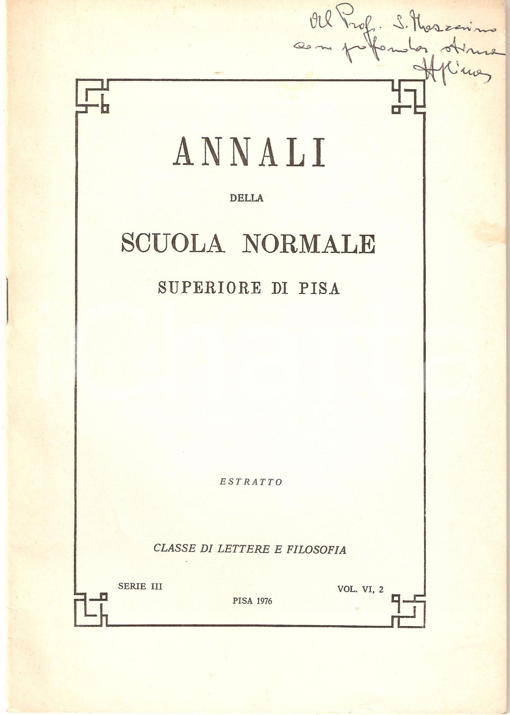Oggetto da collezione cartaceo 1976 Cosimo PAGLIARA Epigrafia CENTOPIETRE di PatÃ¹ 1