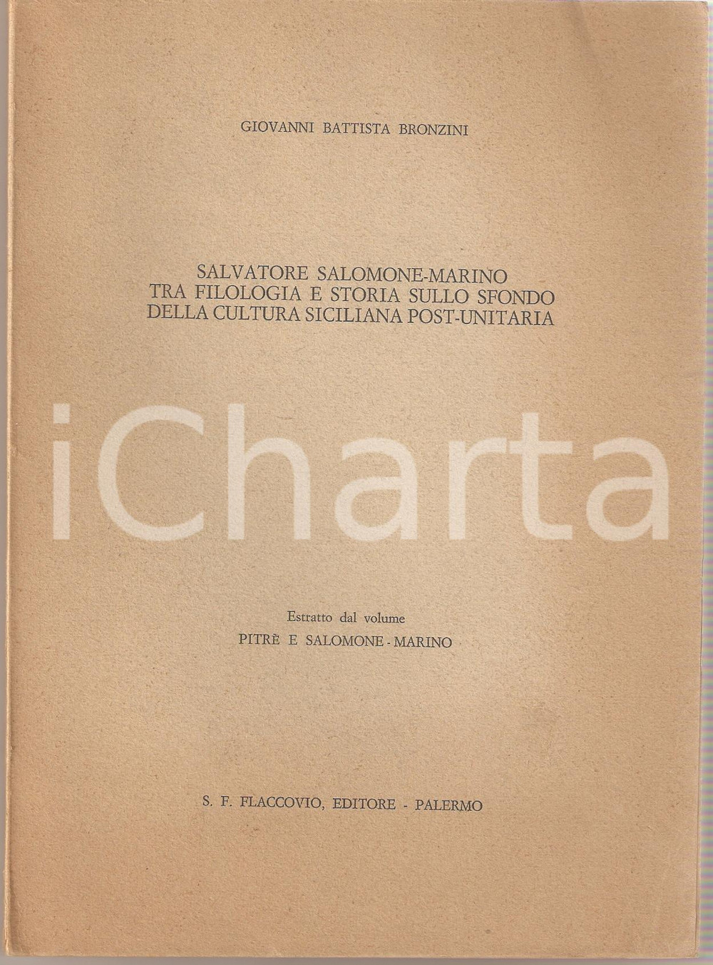 Oggetto da collezione cartaceo 1968 Gio. Battista BRONZINI Salvatore SALOMONEMARINO 1