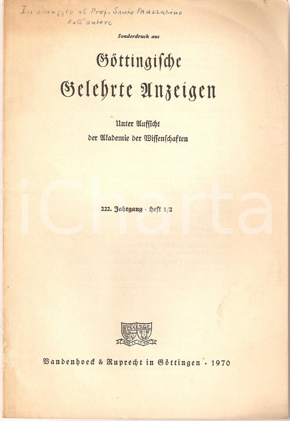 Oggetto da collezione cartaceo 1970 Hans RIEMANN Recensione Einar GJERSTAD Early Rome 1
