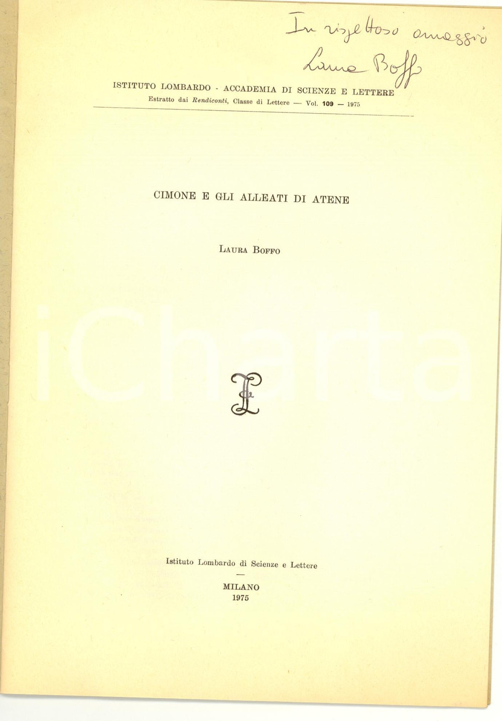 Libro, pubblicazione d epoca 1975 Laura BOFFO Cimone e gli alleati di Atene 1