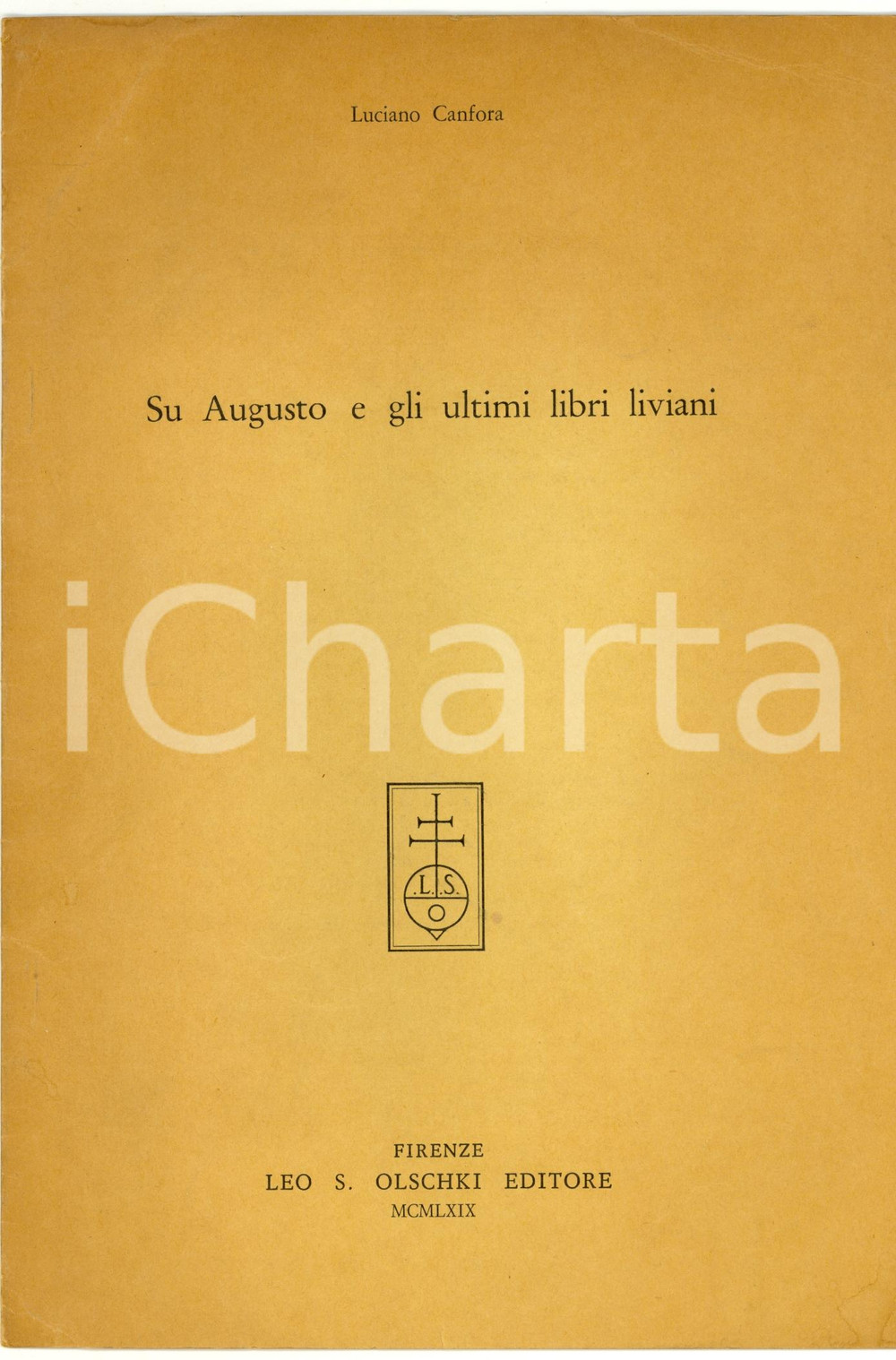 Oggetto da collezione cartaceo 1969 Luciano CANFORA Augusto e gli ultimi libri liviani 1