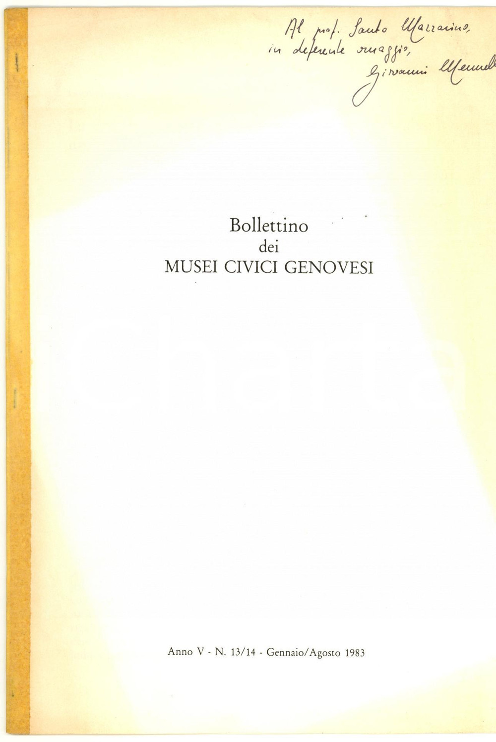 Libro, pubblicazione d epoca 1983 GENOVA Giovanni MENNELLA Dedica a Filippo l Arabo 1