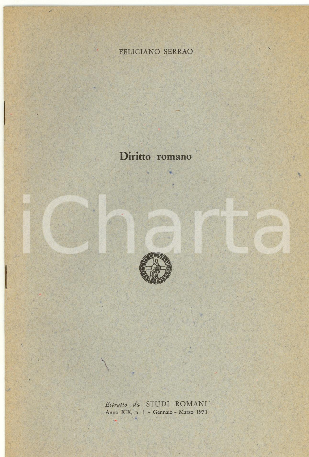 Oggetto da collezione cartaceo 1971 STUDI ROMANI Feliciano SERRAO Diritto romano 1