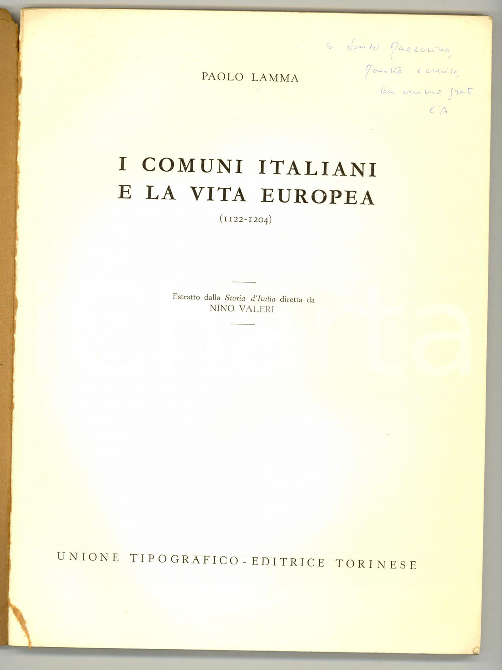 Libro, pubblicazione d epoca 1959 Paolo LAMMA I Comuni italiani e la vita europea 1
