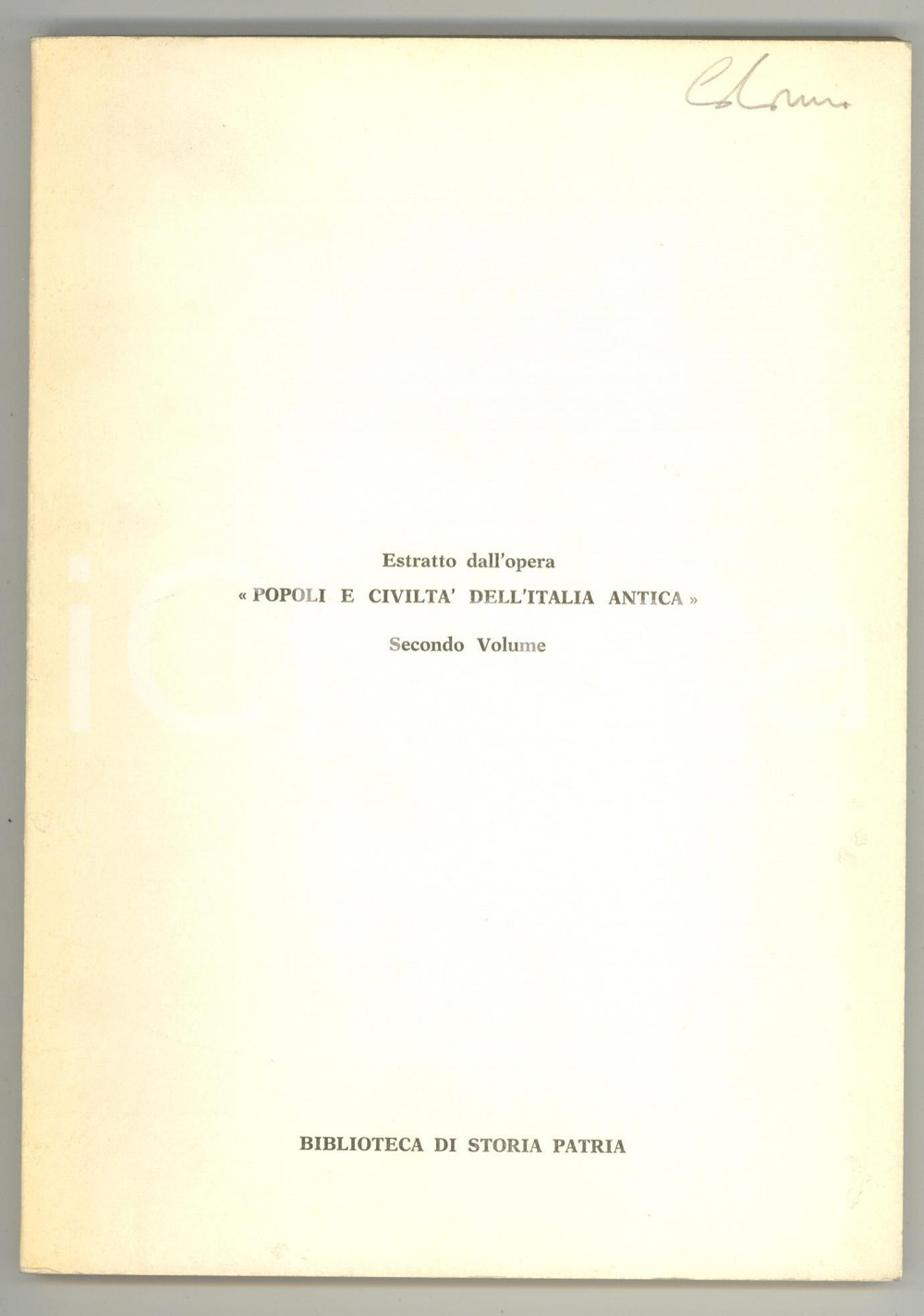 Libro, pubblicazione d epoca 1974 Giovanni COLONNA Preistoria di Roma e del Lazio 1