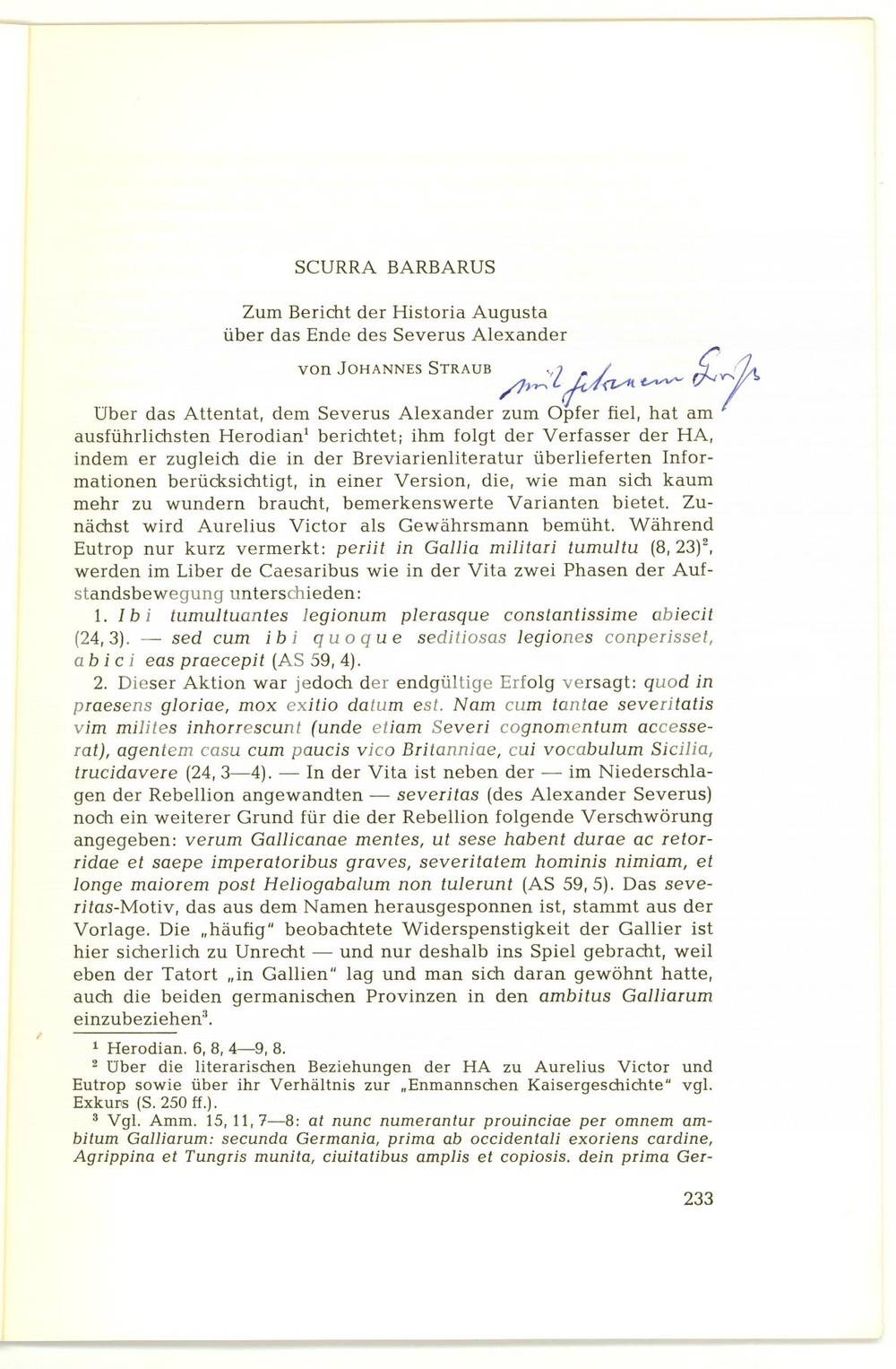 Libro, pubblicazione d epoca 1980 Johannes STRAUB Scurra Barbarus AUTOGRAFATO 1