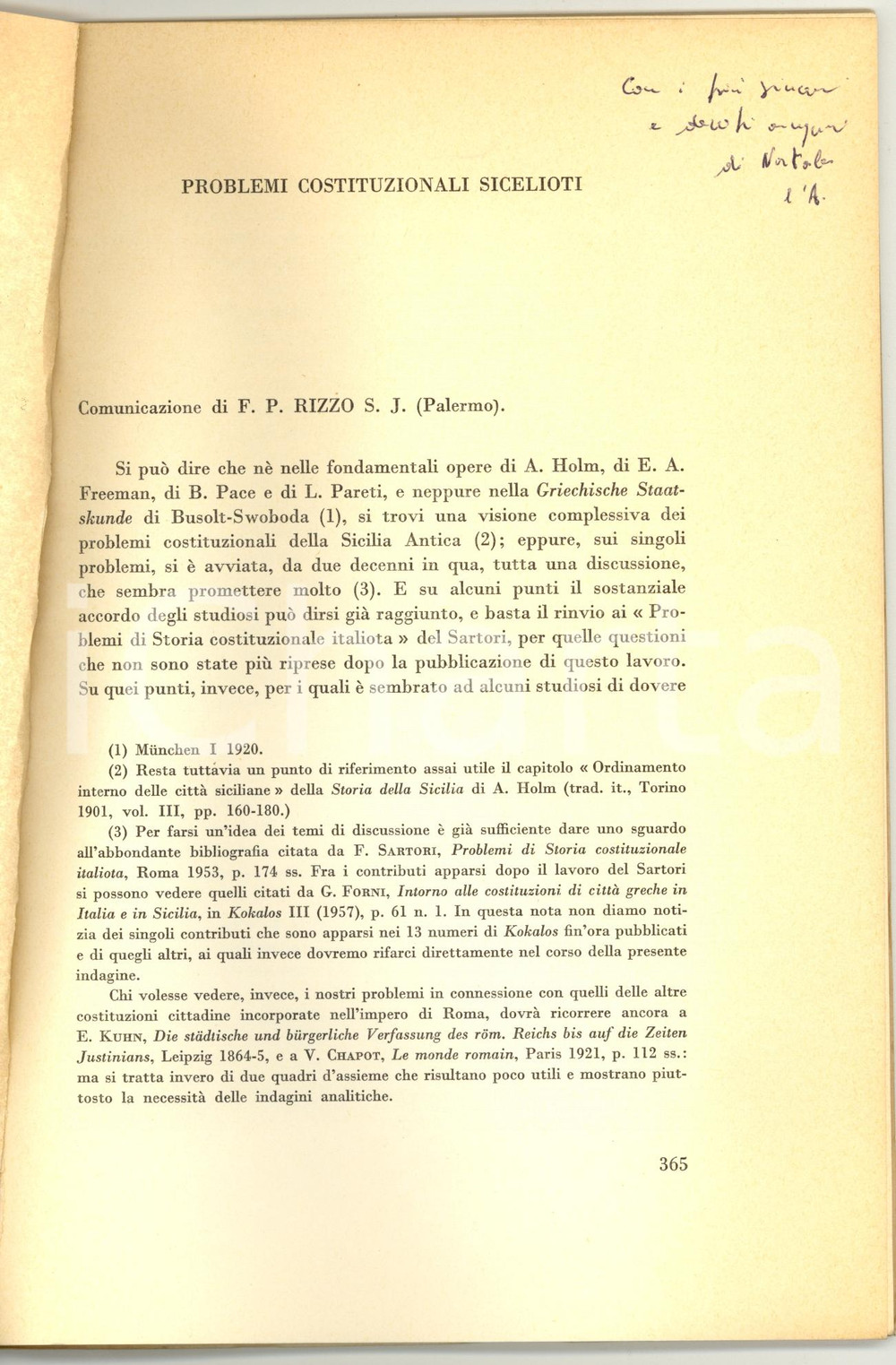 Libro, pubblicazione d epoca 1969 Francesco Paolo RIZZO Problemi sicelioti AUTOGRAFO 1