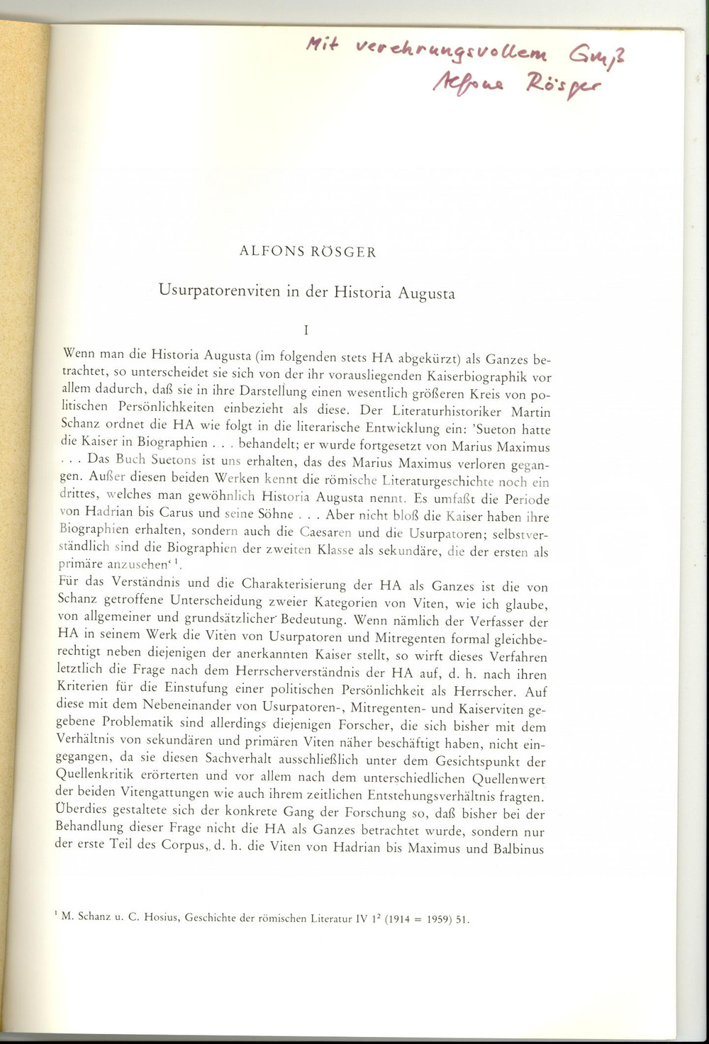 Libro, pubblicazione d epoca 1977 Alphons ROGER Usurpatorenviten in Historia Augusta 1