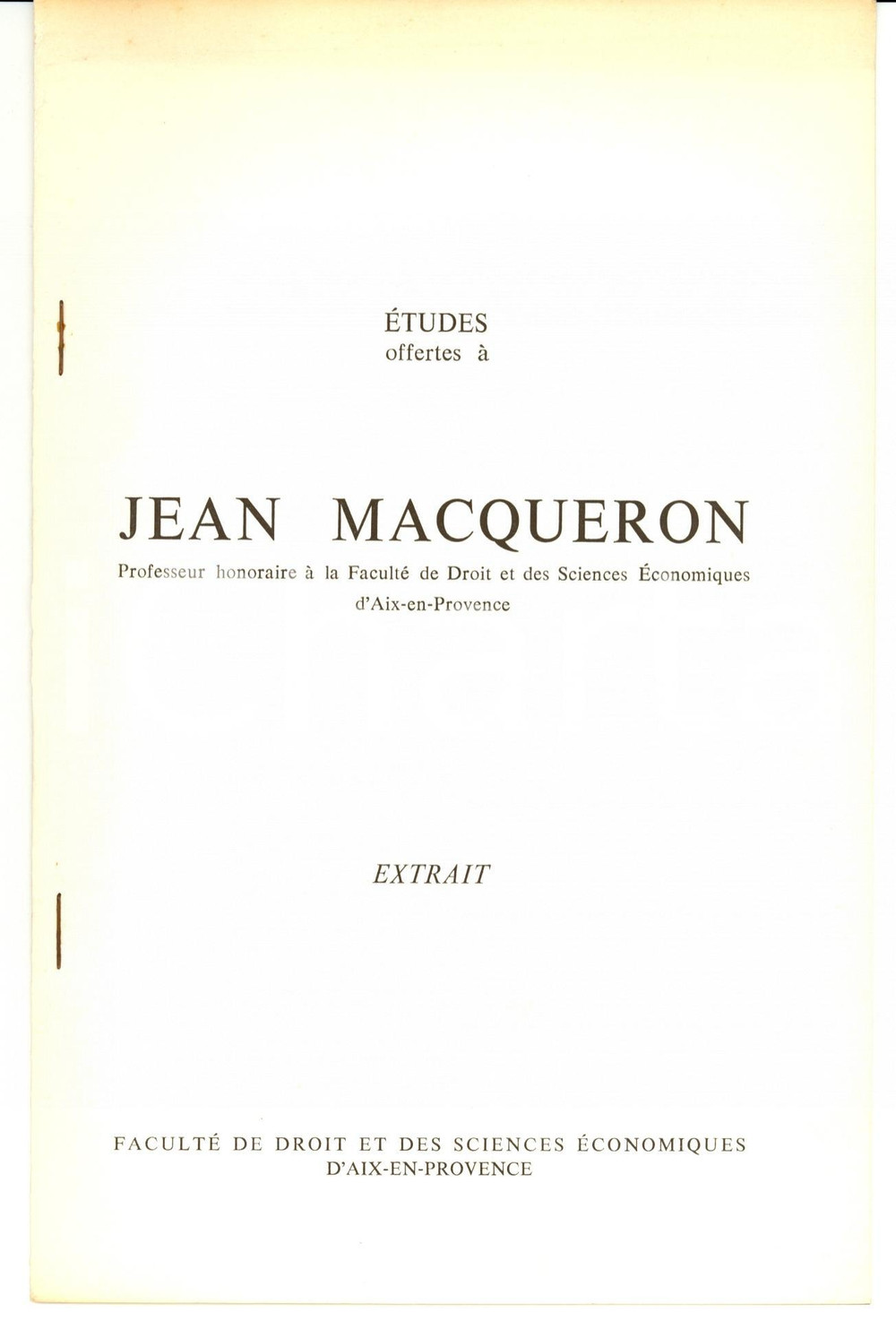 Libro, pubblicazione d epoca 1970 Antonio GUARINO Interpretatio simplex  Etudes offertes Ã  Jean Macqueron 1