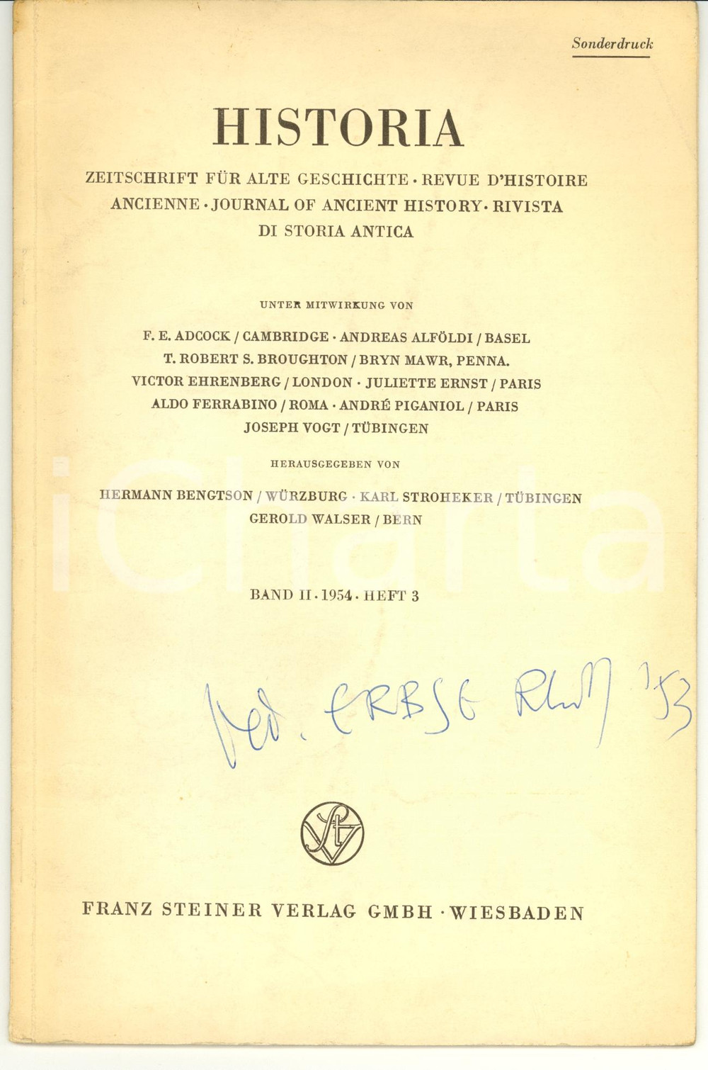 Libro, pubblicazione d epoca 1954 Max TREU Athens und Melos Thukydides AUTOGRAPH 1