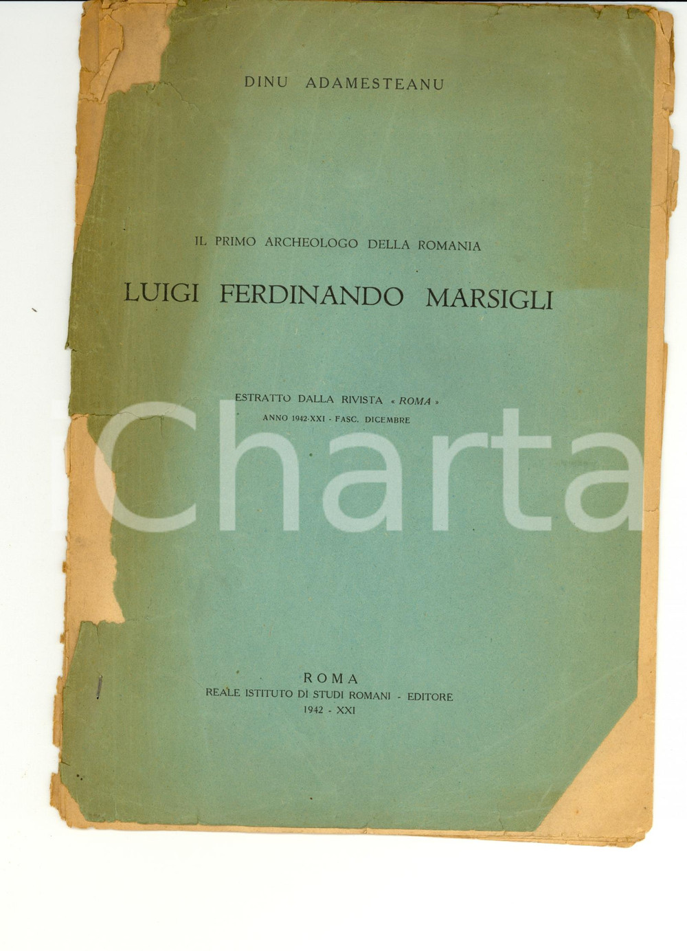 Libro, pubblicazione d epoca 1942 ROMANIA Dinu ADAMESTEANU Luigi Ferdinando MARSIGLI Autograph 1