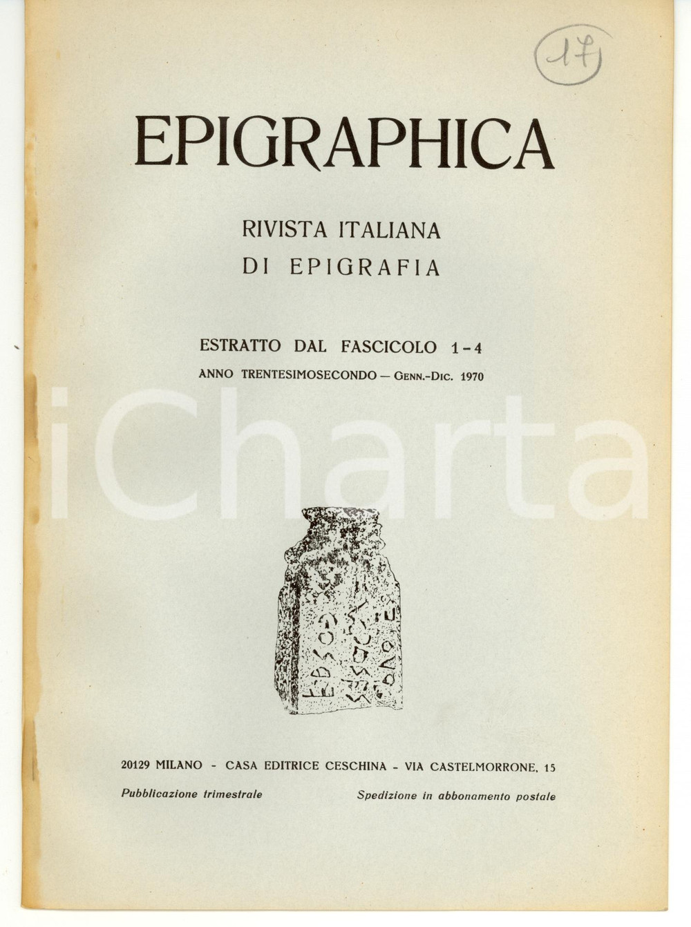 Libro, pubblicazione d epoca 1970 Angela DONATI Nuove iscrizioni romane Agro PRETUZIO 1