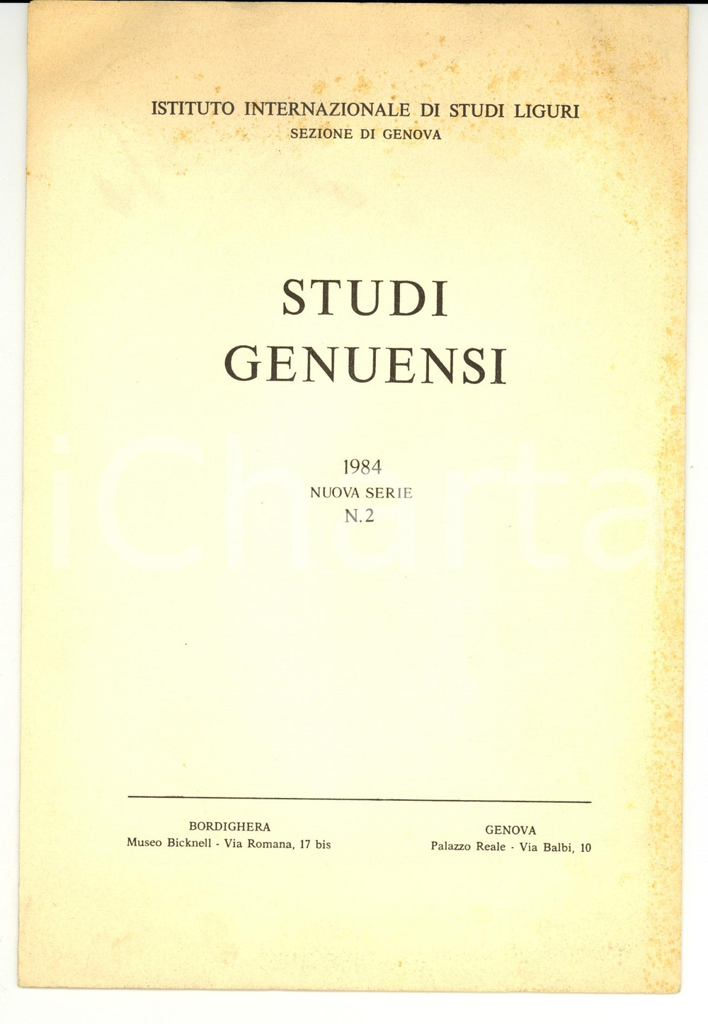 Libro, pubblicazione d epoca 1984 GENOVA Eleonora SALOMONE GAGGERO La via Iulia Augusta AUTOGRAFO 1