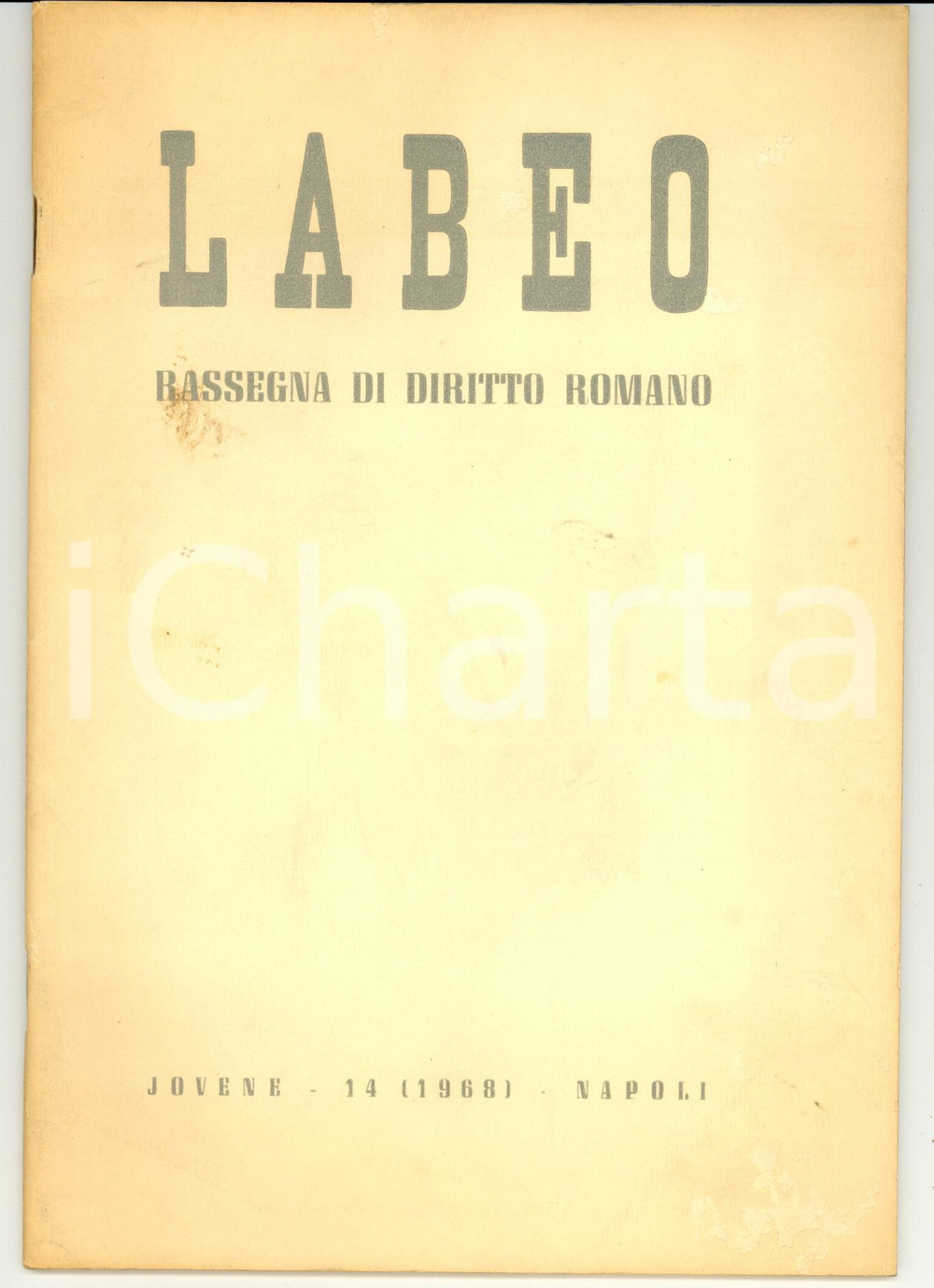 Libro, pubblicazione d epoca 1968 Tullio SPAGNUOLO VIGORITA Actio iniuriarum noxalis Autografo 1