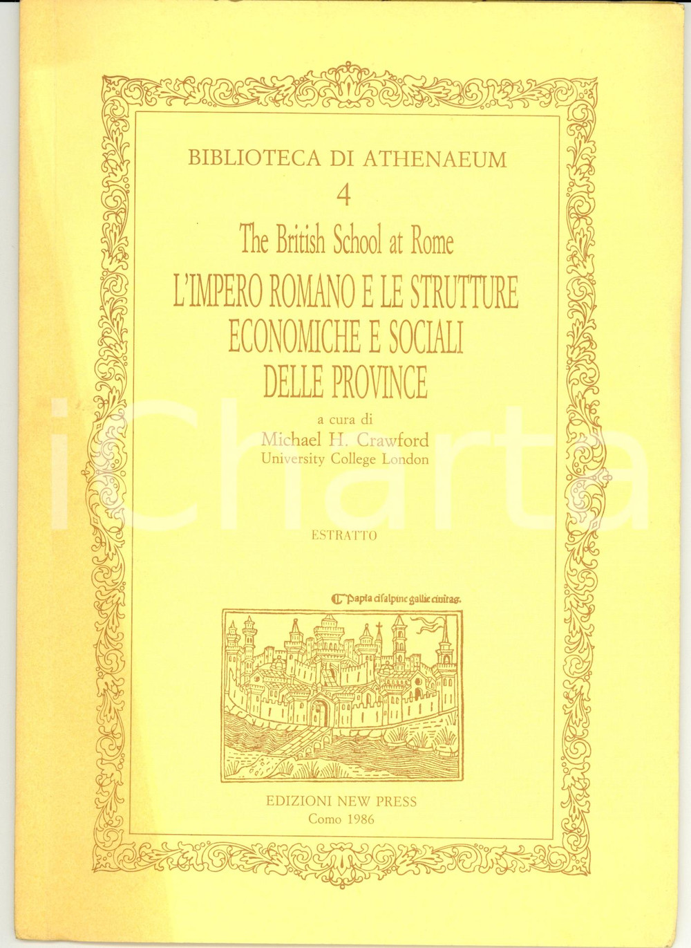 Libro, pubblicazione d epoca 1986 Elio LO CASCIO Struttura fiscale dell Impero romano AUTOGRAFO 1