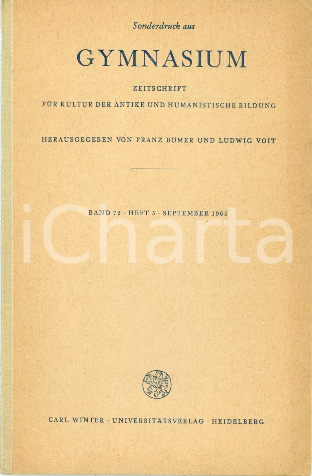 Libro, pubblicazione d epoca 1965 Max TREU Von der Weisheit der Dichter GYMNASIUM Opuscolo 1