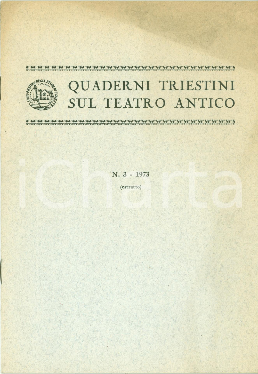 Libro, pubblicazione d epoca 1973 Nevio ZORZETTI Citazione di PACUVIO in AFRANIO Teatro antico Opuscolo 1