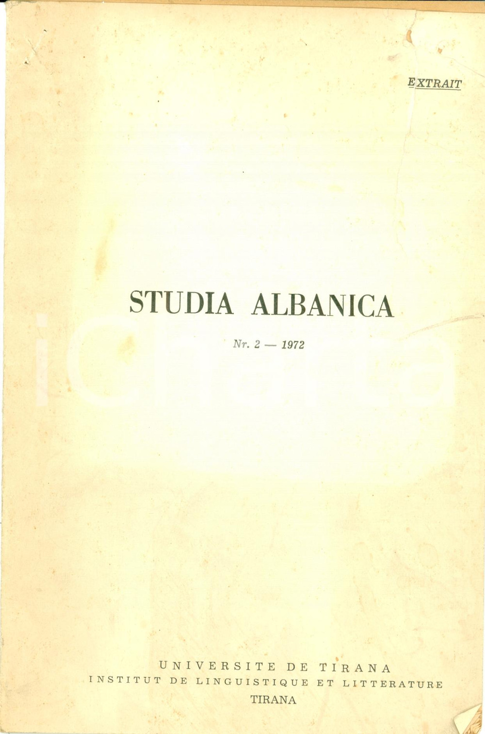 Libro, pubblicazione d epoca 1972 Zef MIRDITA La romanisations des DARDANIES Opuscolo DANNEGGIATO 1
