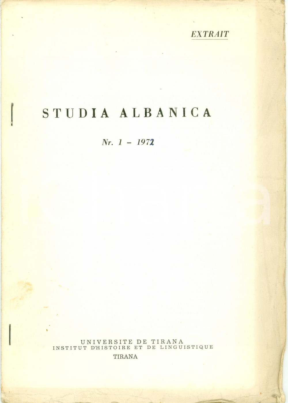 Libro, pubblicazione d epoca 1972 Zef MIRDITA Base Illyrienne de l ethnie ALBANAISE Opuscolo AUTOGRAFO 1