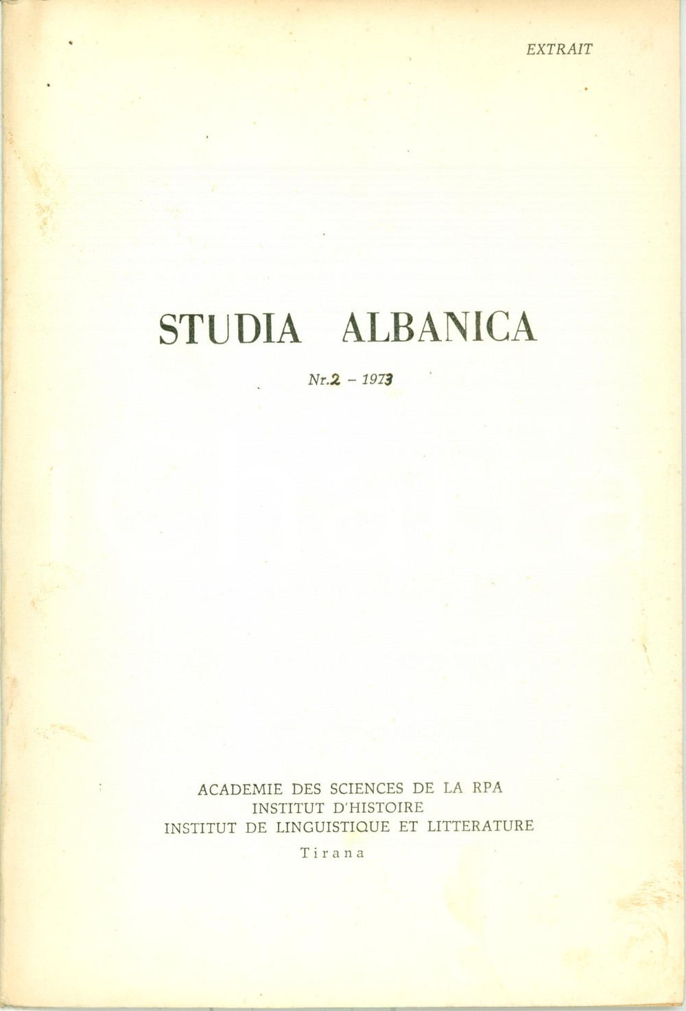 Libro, pubblicazione d epoca 1973 Zef MIRDITA Les origines des DARDANIENS Opuscolo AUTOGRAFO 1