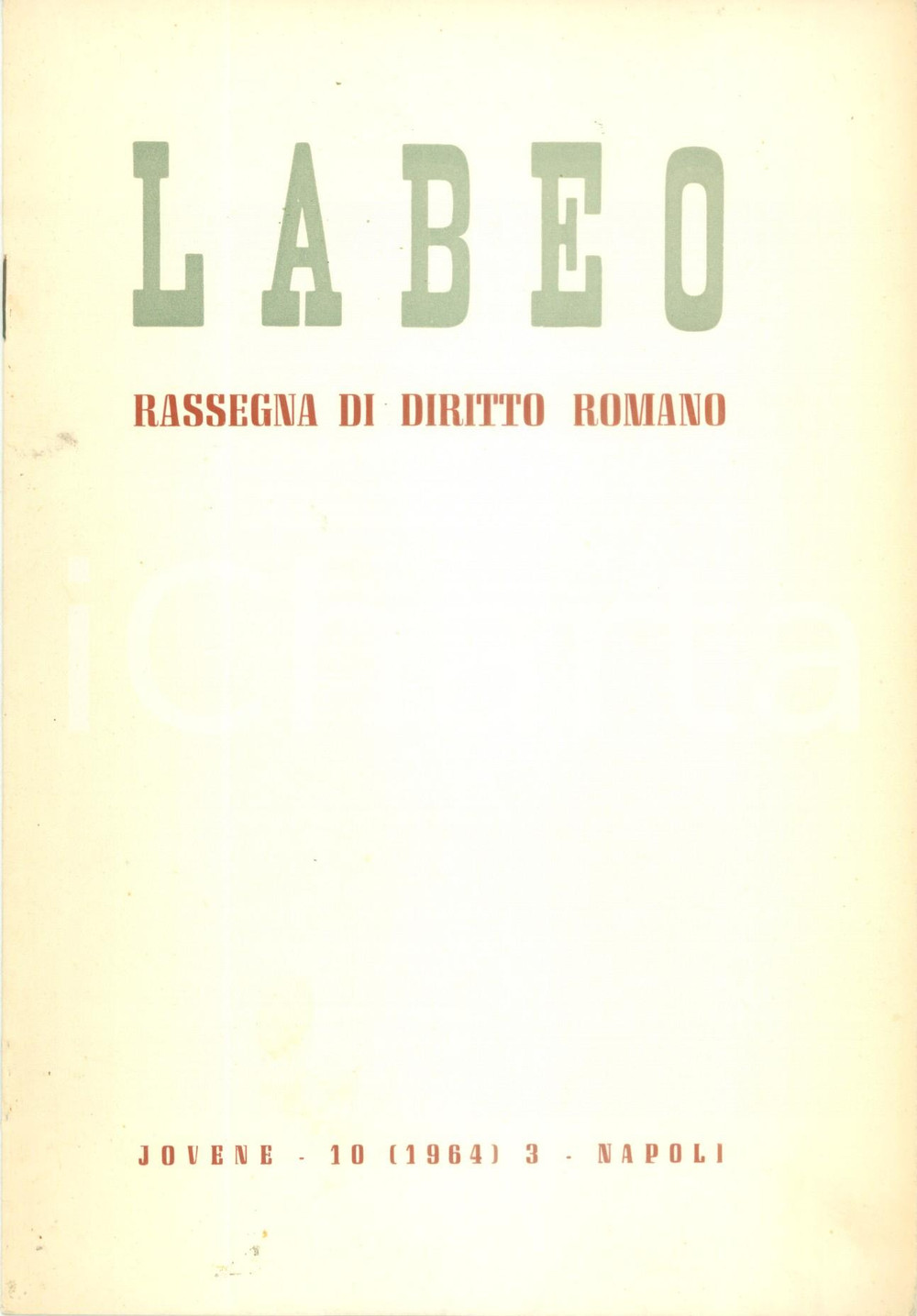 Libro, pubblicazione d epoca 1964 Alvaro D ORS Solvere e Satisfacere Estratto da LABEO Diritto romano 1