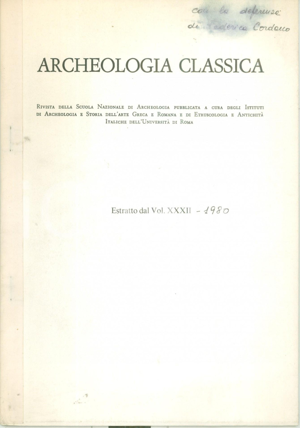 Libro, pubblicazione d epoca 1980 Federica CORDANO Morte e pianto rituale ad ATENE VI sec. CON TAVOLE 1
