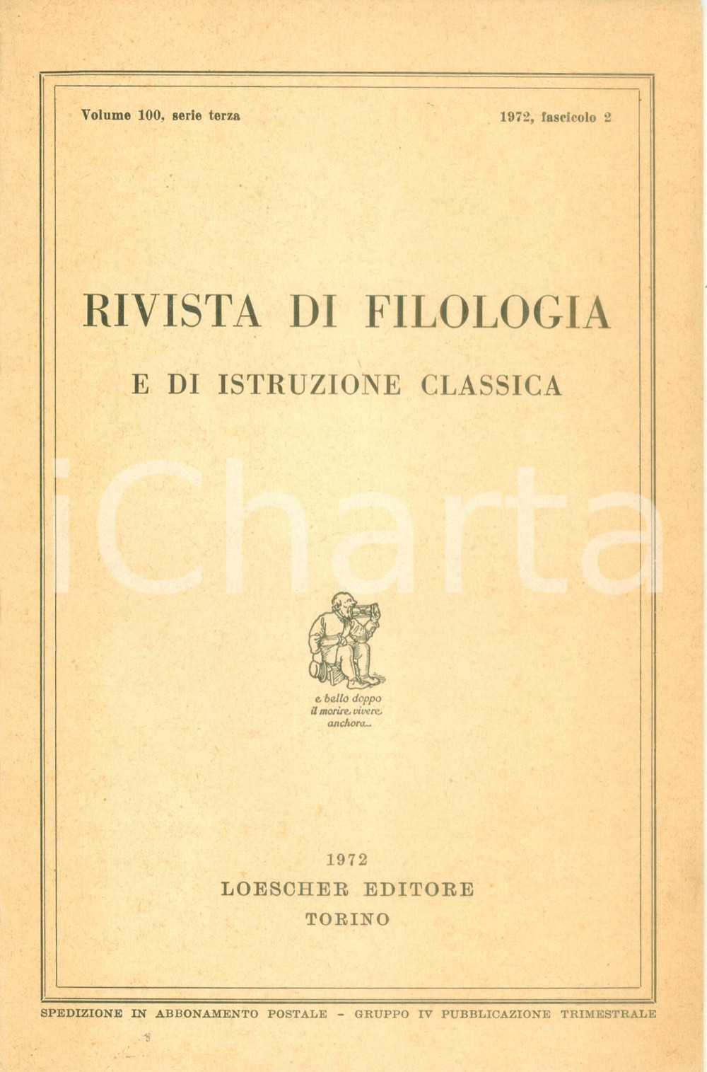 Libro, pubblicazione d epoca 1972 Vincenzo TANDOI Interpretazione di Plauto Pseudolus 1129 Pubblicazione 1