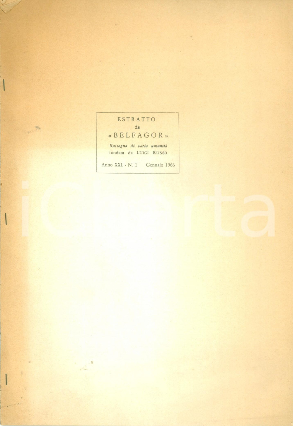 Libro, pubblicazione d epoca 1966 Tullio GREGORY La discussione sulla riforma universitaria Estratto BELFAGOR 1