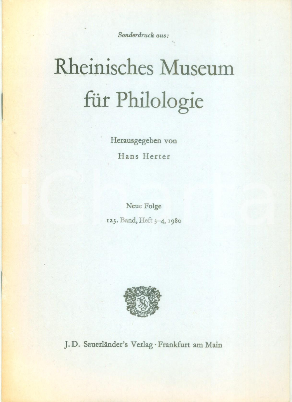 Libro, pubblicazione d epoca 1980 Johannes TRIANTAPHYLLOPOULOS Der eiserne Ring des SEXTUS EMPEIRIKOS 1